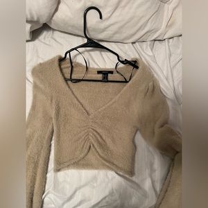 fuzzy cropped sweater